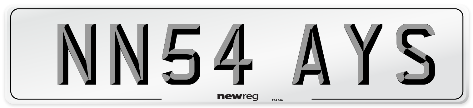 NN54 AYS Number Plate from New Reg